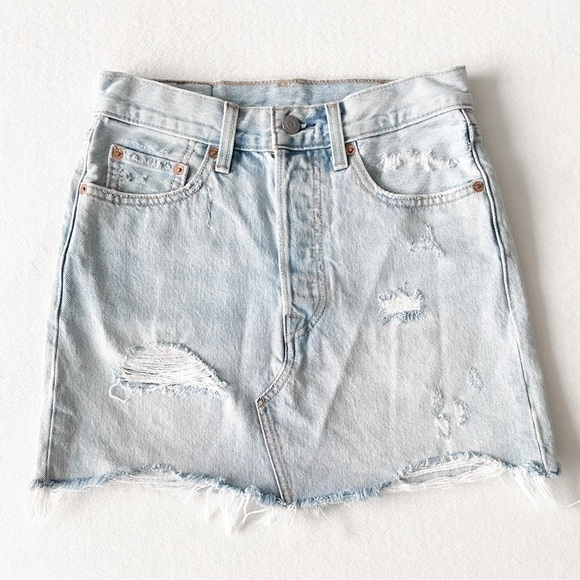 LEVI'S Deconstructed Denim Mini Skirt - Picture 4 of 16